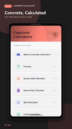 Concrete Calculator Screenshot 0
