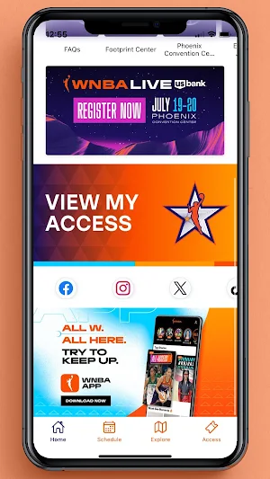 WNBA Events App Screenshot 1