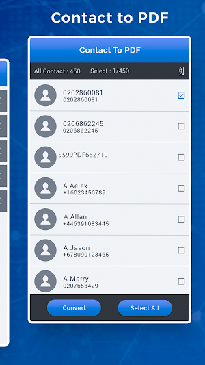 Contacts To PDF - Phone Contacts PDF Export Screenshot 1