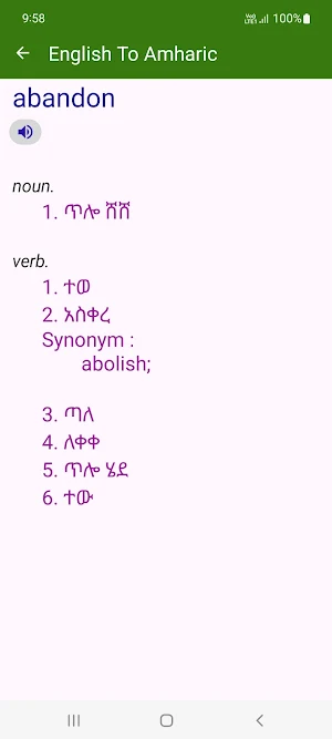 English To Amharic Dictionary Screenshot 0