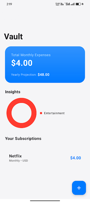 Vault: Subscription Tracker Screenshot 3