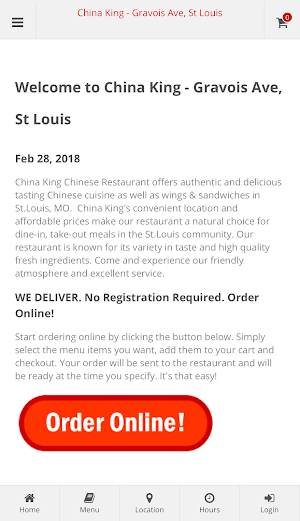 China King St Louis Ordering Screenshot 0