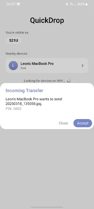 QuickDrop - Mac File Transfer Screenshot 2