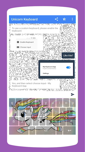 Rainbow Unicorn Keyboard Theme Screenshot 1
