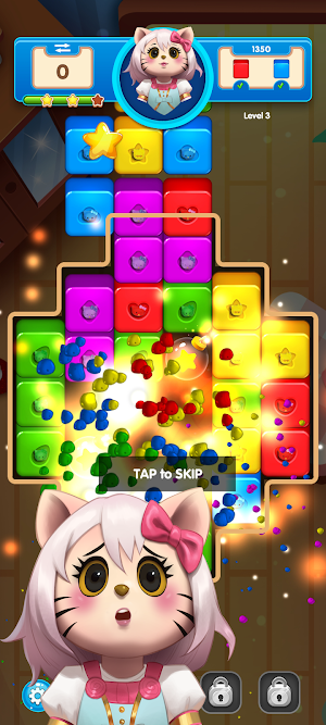 Kitty Girl Pop Blocks Screenshot 2