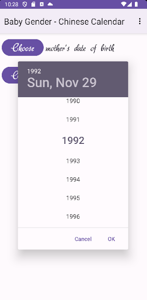 Baby Gender - Chinese Calendar Screenshot 1
