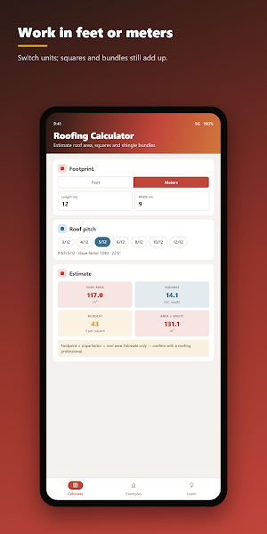 Roofing Calculator Screenshot 1
