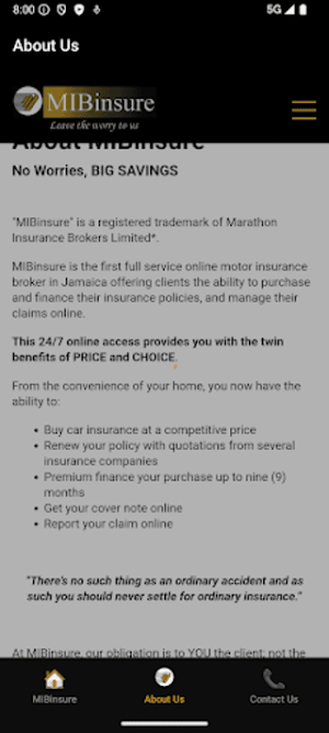 MIBinsure Screenshot 2