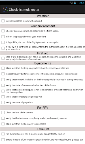 Checklist multirotor Screenshot 1