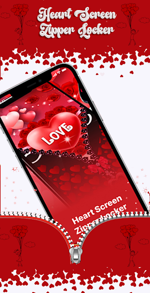 Heart zipper lock screen Screenshot 1