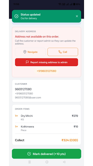 PFB Delivery app Screenshot 3