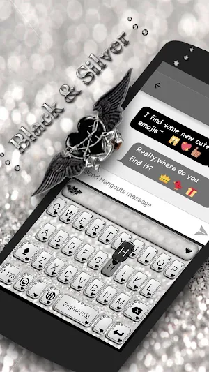 BlackandSliver Keyboard Theme Screenshot 2