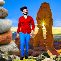 Stone photo editor rocks frame