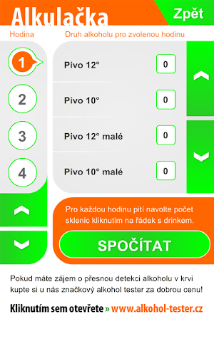 Alkulačka (alkohol kalkulačka) Screenshot 1