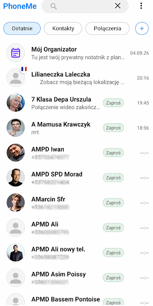 PhoneMe Messenger & Organizer Screenshot 0