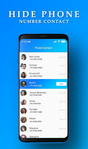 Hide phone number - Hide contact Screenshot 2