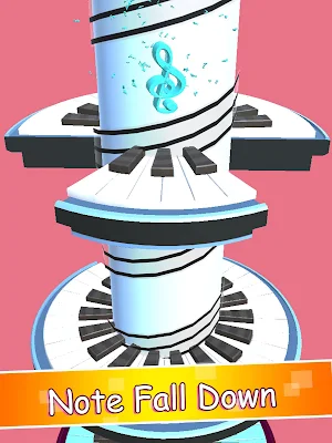 Piano Jump-Tower Fall Down Pinball Rotate Game Screenshot 2