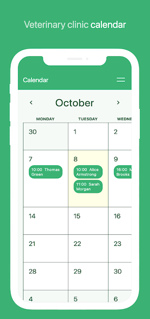 Veterinary Clinic Calendar Screenshot 0