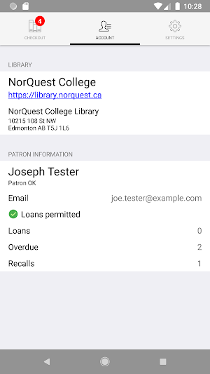 NorQuest Library Checkout Screenshot 3