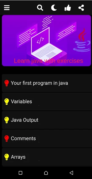 Learn java with exercises Screenshot 0