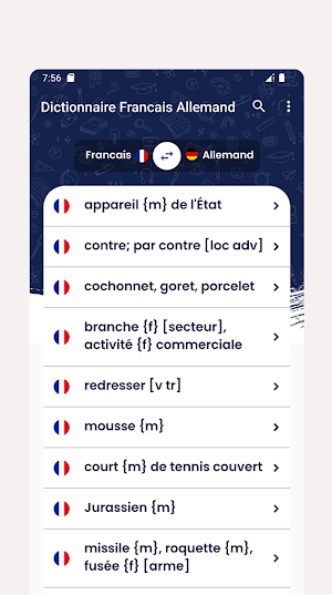 Dictionnaire Francais Allemand Screenshot 1
