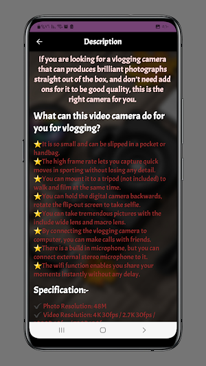 vlogging camera guide Screenshot 1