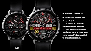Ink Red Metal ZKin Watch Face Screenshot 3