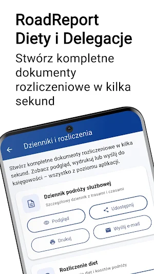 RoadReport: Diety i Delegacje Screenshot 1