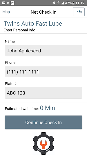 Twins Auto Fast Lube Check In Screenshot 1