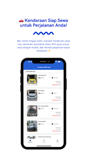 Transgo - Rental Mobil & Motor Screenshot 1