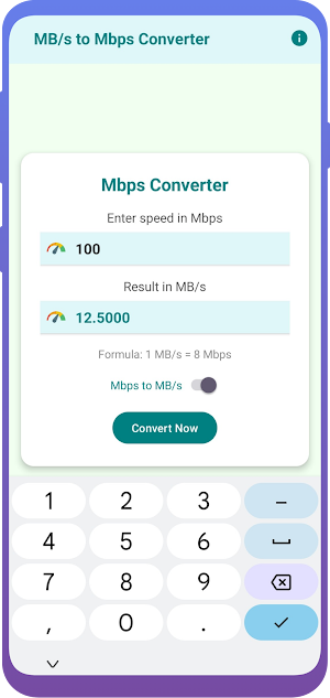 MB to Mbps Converter Screenshot 1