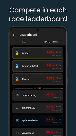 F1 Reaction Time Reflex Test Screenshot 3