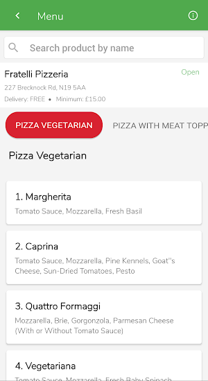 Fratelli Pizzeria Tufnell Park Screenshot 1