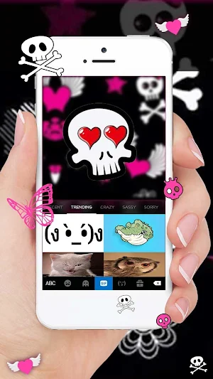 Pink Sexy Skull Keyboard Theme Screenshot 3