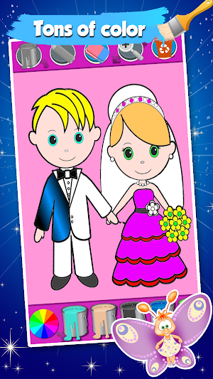 Bride And Groom Wedding Coloring Pages Game Screenshot 1