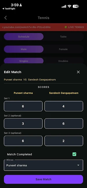 RR Sports Events Screenshot 2