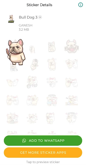 French Bull Dog Sticker for WA Screenshot 2