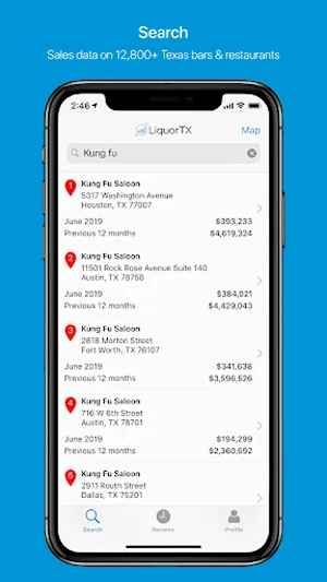 LiquorTX – Bar Sales Data Screenshot 1