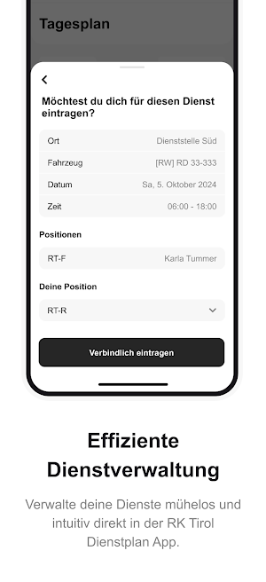 RK Tirol Dienstplan Screenshot 3