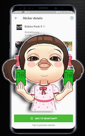 Animated baby wasticker Screenshot 2