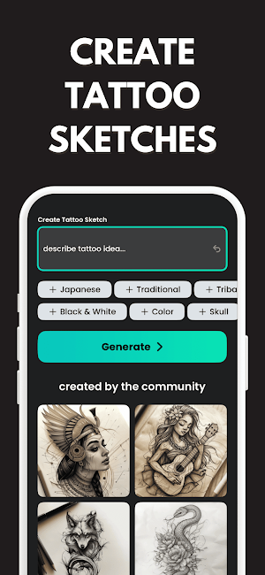 INK: AI Tattoo Generator & Art Screenshot 3