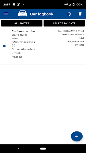 Car logbook App Screenshot 2