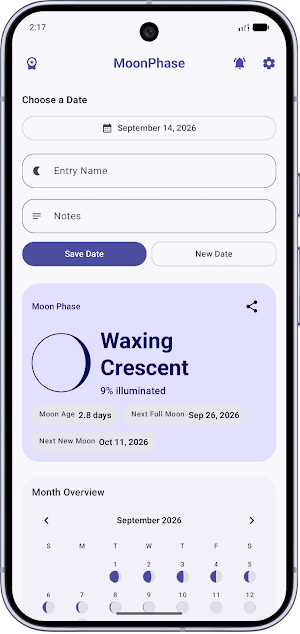MoonPhase: Lunar Calendar Screenshot 0