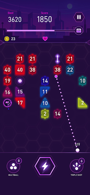 Neon Breaker Blast - Brick War Screenshot 2