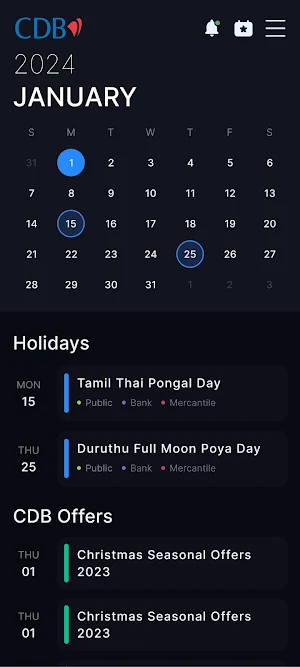 CDB Calendar Screenshot 1