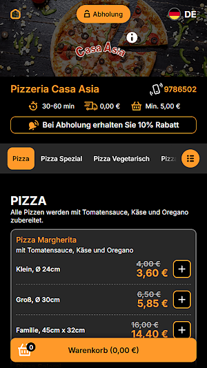 Pizzeria Casa Asia Lünen Screenshot 2