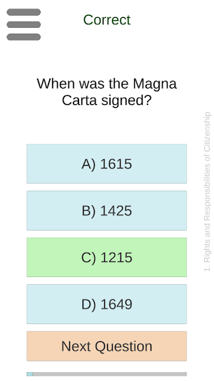 Canada Citizenship Test Screenshot 2