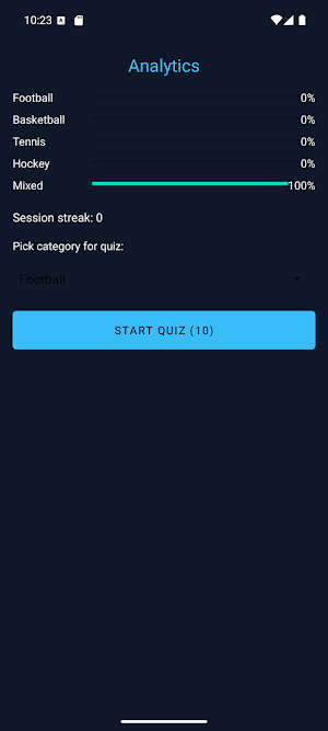 Sports Category Dashboard Screenshot 3