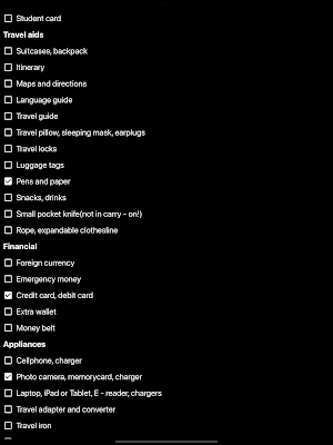 Travel Packing Checklist Screenshot 3