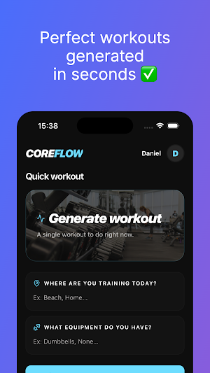 CoreFlow: AI Personal Trainer Screenshot 1